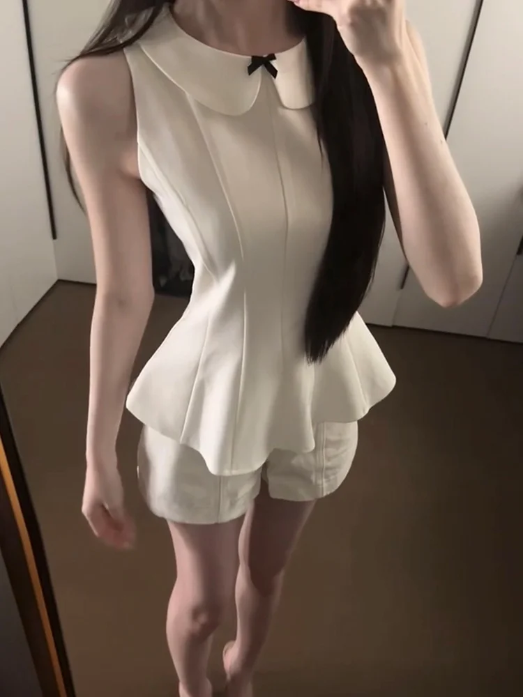 Elegant Short Sleeveless Vest for Women with Bowknot Doll Collar Slimming Design French Style Polyester Fiber Outerwear
Elegant Short Sleeveless Vest for Women with Bowknot Doll Collar Slimming Design French Style Polyester Fiber Outerwear