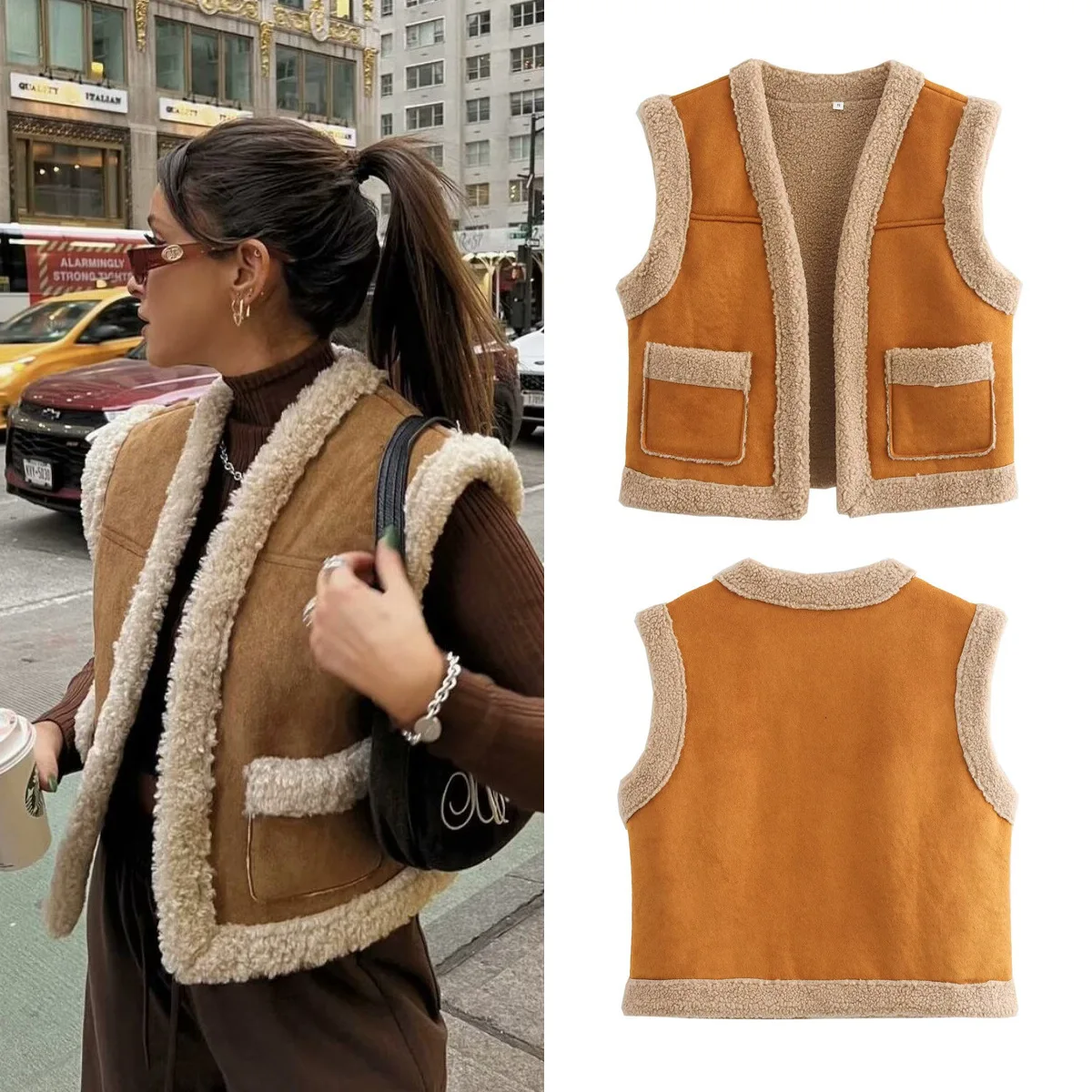 2025 Autumn Fashion Brown Fur Integrated Sleeveless Vest Women's Clothing B88781
2025 Autumn Fashion Brown Fur Integrated Sleeveless Vest Women's Clothing B88781