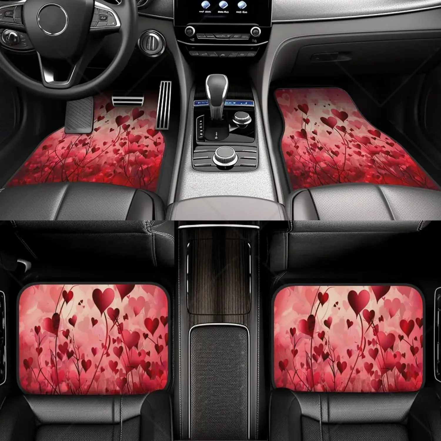 Автомобильные коврики ко Дню святого Валентина с узором в виде сердца, набор из 4 автомобильных ковров, универсальные, подходят для передних и задних автомобильных ковриков
Автомобильные коврики ко Дню святого Валентина с узором в виде сердца, набор из 4 автомобильных ковров, универсальные, подходят для передних и задних автомобильных ковриков