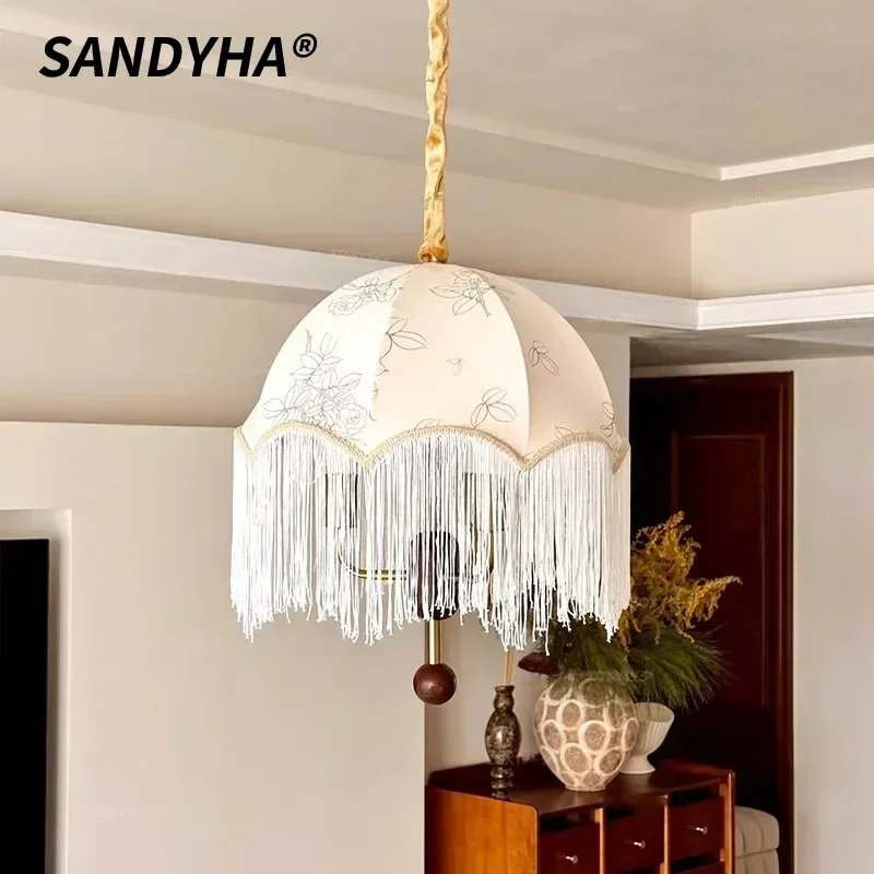 SANDYHA French Retro Fabric LED Pendant Lamp Suitable for Living Room Bar Bedroom Dining Room Decoration Resin Lighting Fixtures
SANDYHA French Retro Fabric LED Pendant Lamp Suitable for Living Room Bar Bedroom Dining Room Decoration Resin Lighting Fixtures