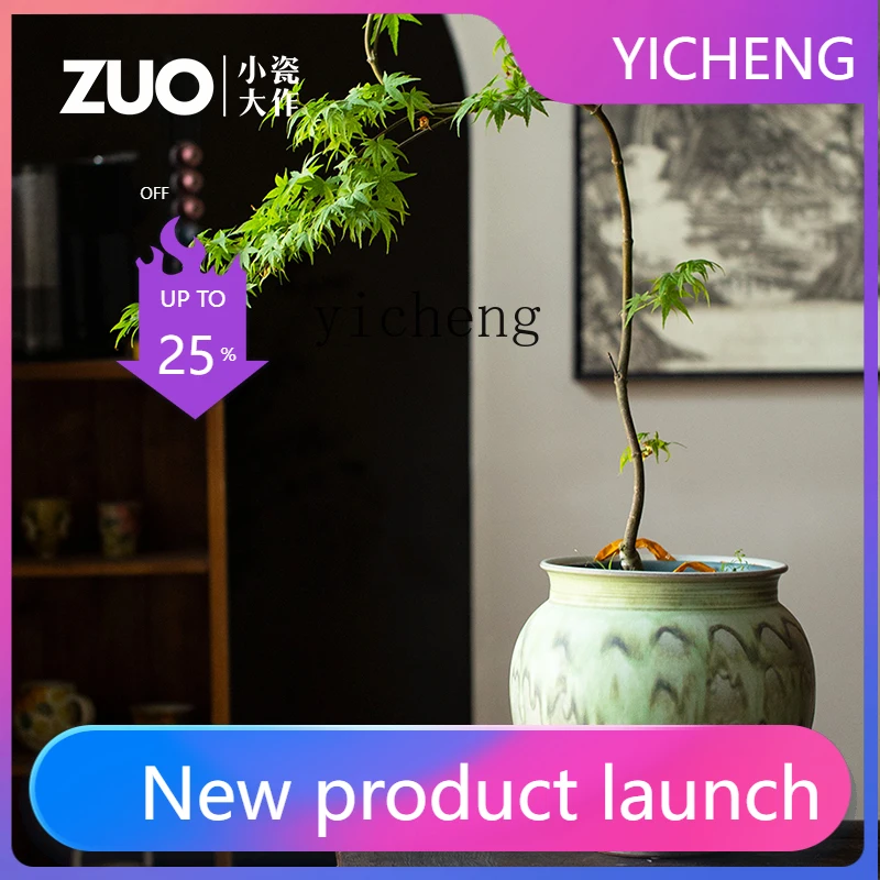 Ceramic Vase for Fresh Flowers with Floating Branches, Handmade Large Mouth Ceramic Pot for Planting
Ceramic Vase for Fresh Flowers with Floating Branches, Handmade Large Mouth Ceramic Pot for Planting