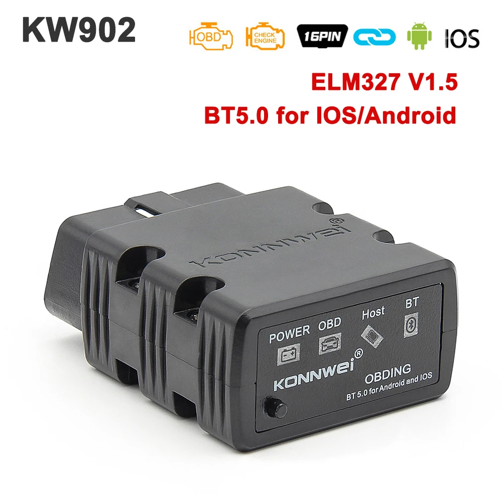 2026 KONNWEI KW902 ELM327 V1.5 Bluetooth 5.0 OBD2 сканер (аналог Vgate) для чтения и удаления кодов неисправностей для iOS/Android, диагностика автомобилей 1996+ года выпуска
2026 KONNWEI KW902 ELM327 V1.5 Bluetooth 5.0 OBD2 сканер (аналог Vgate) для чтения и удаления кодов неисправностей для iOS/Android, диагностика автомобилей 1996+ года выпуска