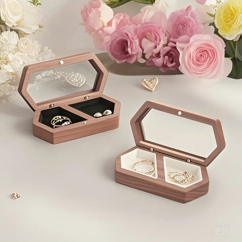 1pc Wooden Jewelry Box, Vintage Ring Display Box, Wedding Ring Storage Box, Earrings Necklace Storage Box, Small Jewelry Box
1pc Wooden Jewelry Box, Vintage Ring Display Box, Wedding Ring Storage Box, Earrings Necklace Storage Box, Small Jewelry Box