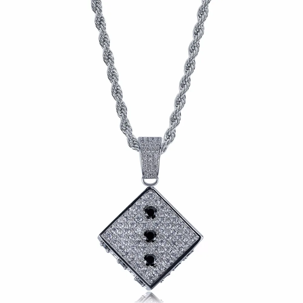 Full AAA+ Zircon Bling Ice Out Cartoon Lucky Dice Pendant Necklaces Gold Color Copper Men's Hip Hop Rapper Jewelry Drop Shipping
Full AAA+ Zircon Bling Ice Out Cartoon Lucky Dice Pendant Necklaces Gold Color Copper Men's Hip Hop Rapper Jewelry Drop Shipping