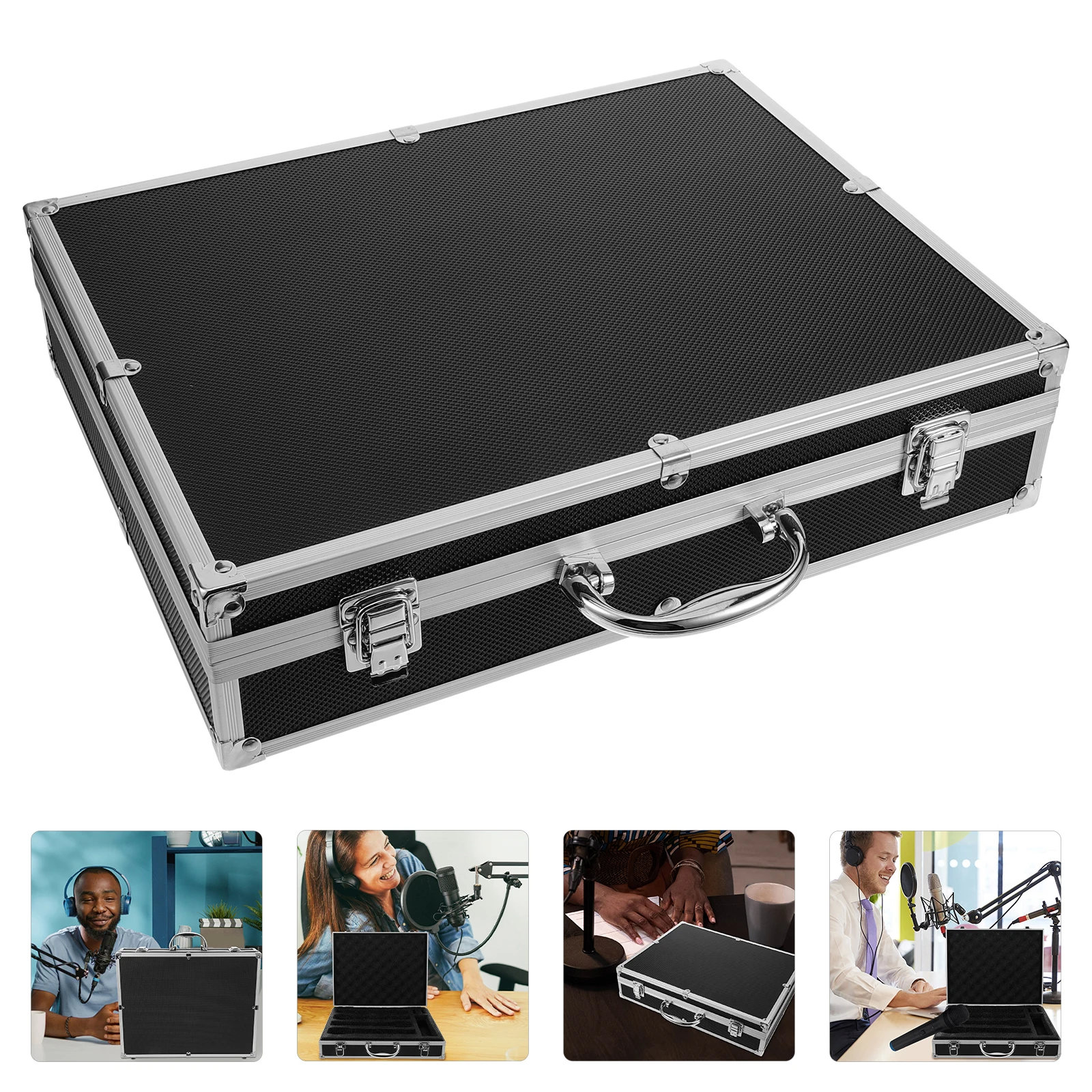 4 Handheld Wireless Microphone Cases Silver Aluminum Box for Travel Storage Organizer Hard Holder
4 Handheld Wireless Microphone Cases Silver Aluminum Box for Travel Storage Organizer Hard Holder
