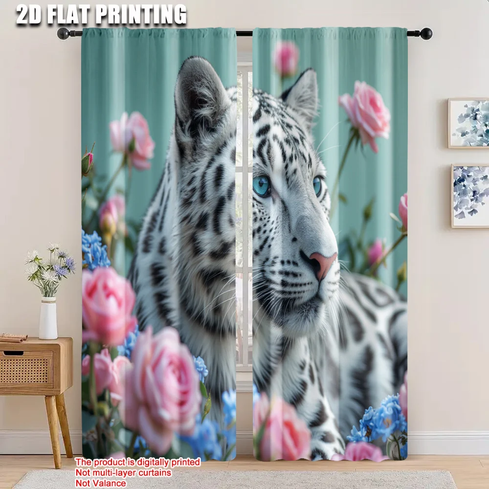 2pcs, 2D flat printing Window Curtains White leopard Versatile Polyester Fabric,Without Electricity Festive Holiday Applies to
2pcs, 2D flat printing Window Curtains White leopard Versatile Polyester Fabric,Without Electricity Festive Holiday Applies to