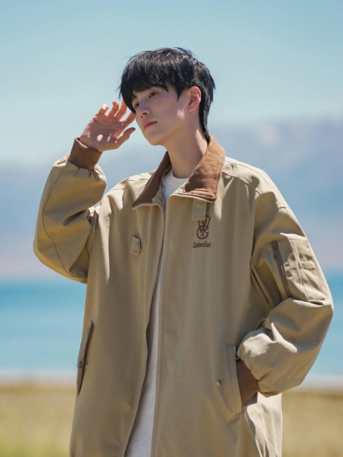 Loose Fit Pilot Jaet for Men Casual Workwear Autumn New Sle Merlot Color Blo Collar Japanese Retro Sle Youth Faion
Loose Fit Pilot Jaet for Men Casual Workwear Autumn New Sle Merlot Color Blo Collar Japanese Retro Sle Youth Faion