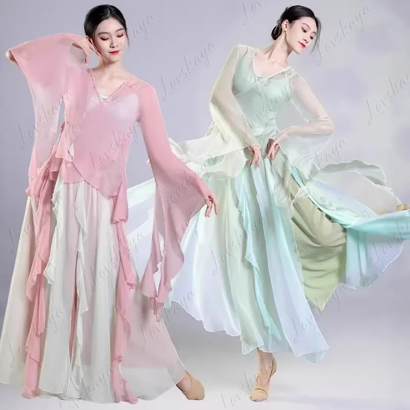 Classical Dance Costume Women Flowy Sheer Gauze Fairy Chiffon Top Chinese Dance Body Rhythm
Classical Dance Costume Women Flowy Sheer Gauze Fairy Chiffon Top Chinese Dance Body Rhythm