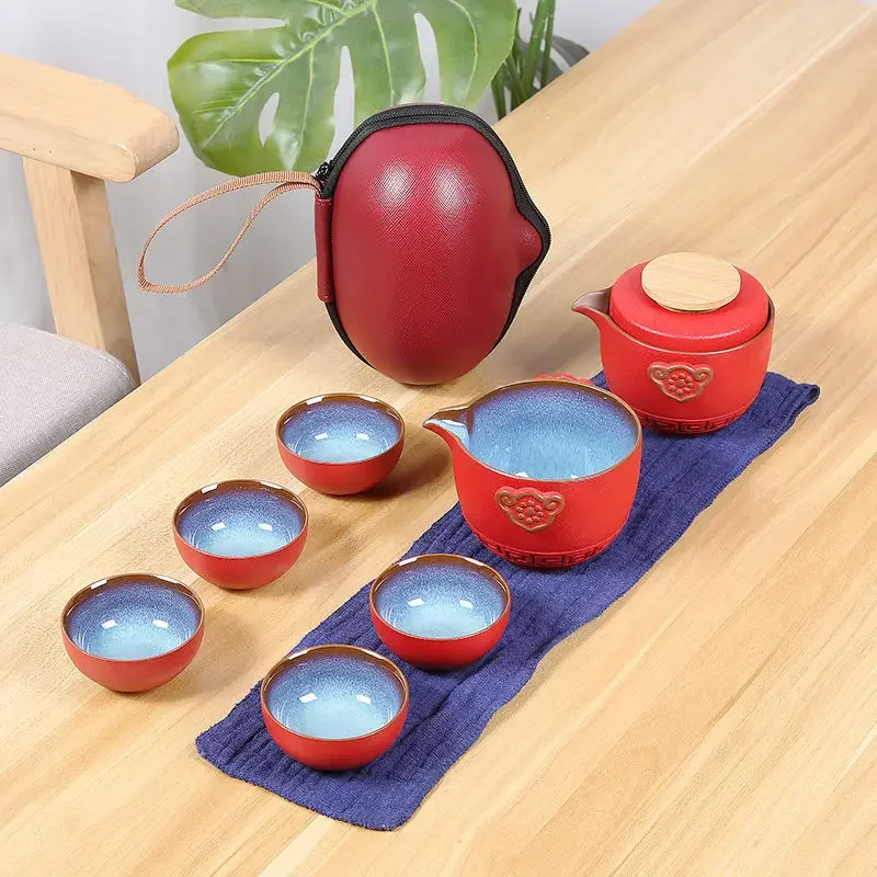 Portable travel tea set outdoor camping travel fast guest a pot of four cups of tea tea equipment accompanying
Portable travel tea set outdoor camping travel fast guest a pot of four cups of tea tea equipment accompanying