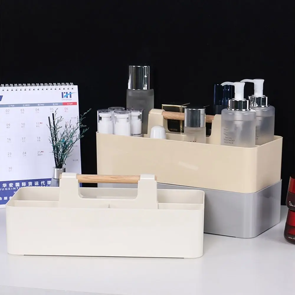 Multi-compartment Desk Organizer Plastic Stackable Divided Baskets Large Capacity Widely Use Stationery Finishing Box Makeup