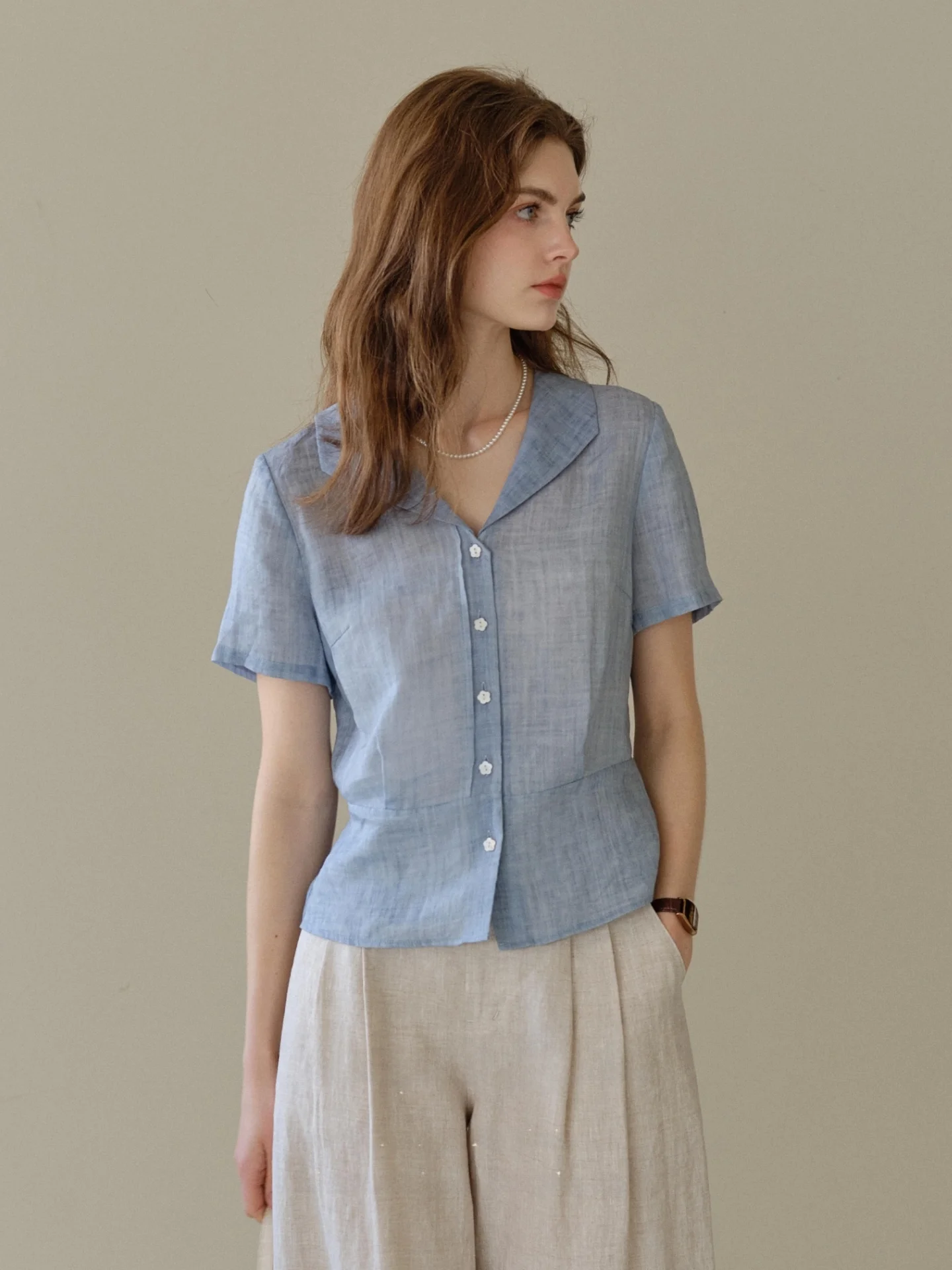 SimpleRetro Whisper Women's Short Sleeve Shirt French Style Fit Linen Collared Short Length Breathable Skin-Frie...
SimpleRetro Whisper Women's Short Sleeve Shirt French Style Fit Linen Collared Short Length Breathable Skin-Frie...