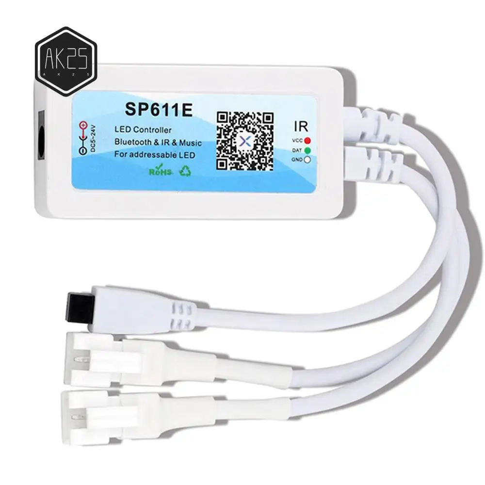 AK25-SP611E WS2812B WS2811 Bluetooth музыкальный контроллер светодиодной ленты IR38 ключи дистанционное приложение для адресного светодиодного освещения DC5V-24V
AK25-SP611E WS2812B WS2811 Bluetooth музыкальный контроллер светодиодной ленты IR38 ключи дистанционное приложение для адресного светодиодного освещения DC5V-24V