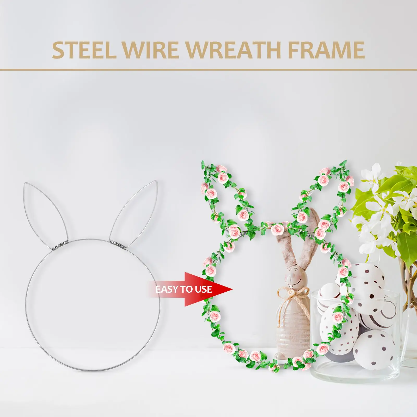 Rabbit Head Hoop Bunny Iron Decoration Metal Wreath Form Easter Crafts Circle Wire Frame Ring
Rabbit Head Hoop Bunny Iron Decoration Metal Wreath Form Easter Crafts Circle Wire Frame Ring