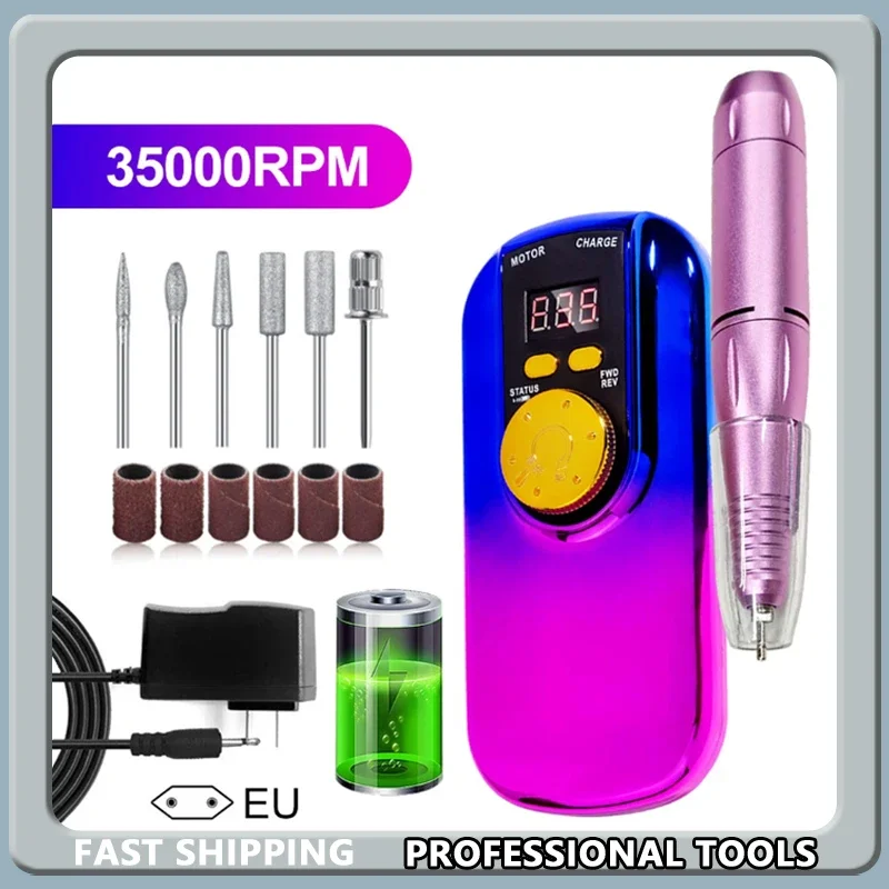 Портативная электрическая дрель для ногтей, 35000 об/мин, ЖК-дисплей, перезаряжаемый для акрилового геля, профессиональный маникюрный портативный инструмент
Портативная электрическая дрель для ногтей, 35000 об/мин, ЖК-дисплей, перезаряжаемый для акрилового геля, профессиональный маникюрный портативный инструмент