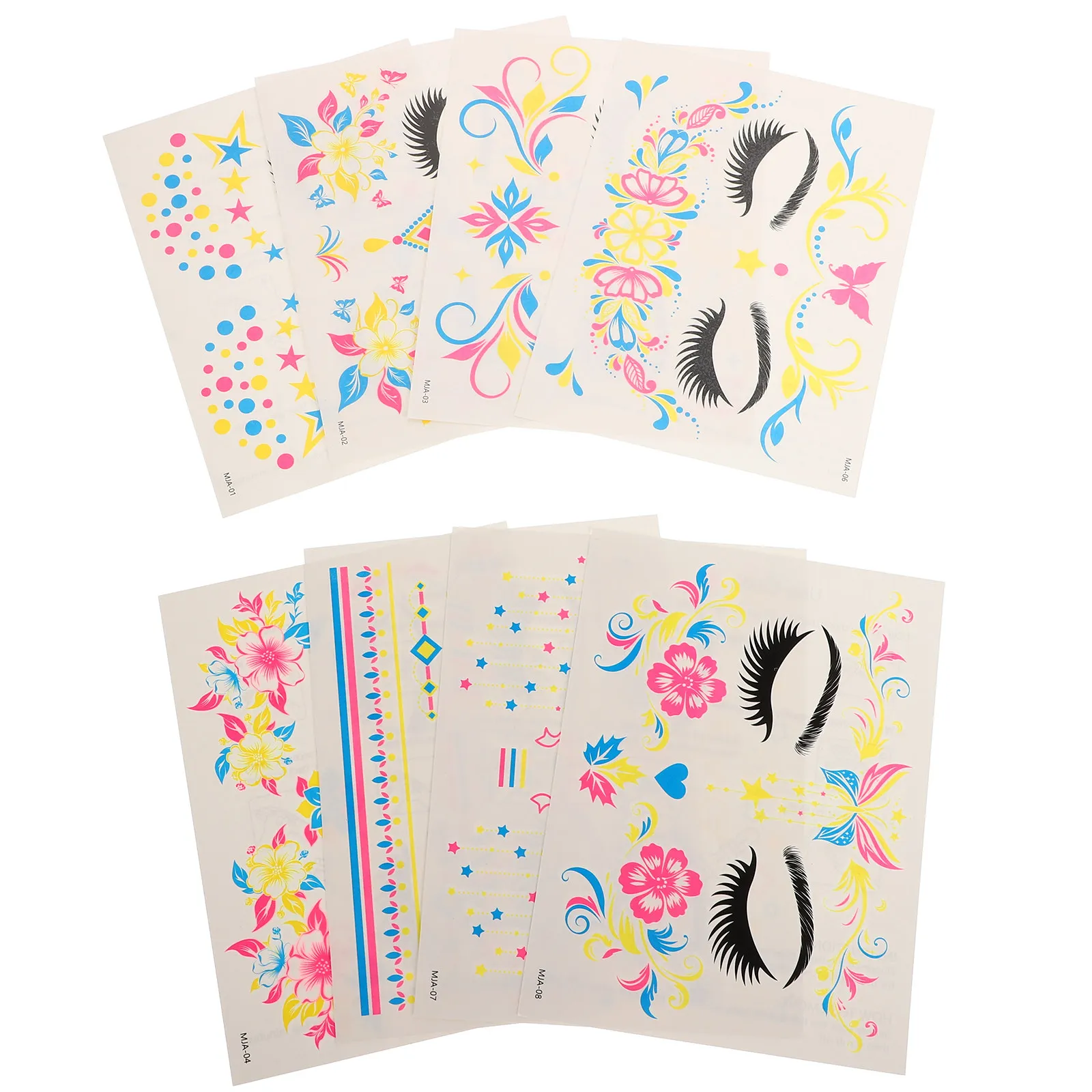 Facial Waterproof Tattoo Sticker Blacklight Stickers Face Tattoos Glow in The Dark Butterfly Makeup Flower Fluorescent Body
Facial Waterproof Tattoo Sticker Blacklight Stickers Face Tattoos Glow in The Dark Butterfly Makeup Flower Fluorescent Body