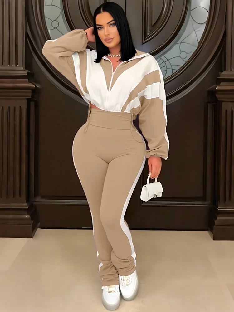Sister Star Women's Suit Color Collision Splicing Sports Fashion Casual High Waist Pants Cardigan Jacket Commuting Two-piece Set
Sister Star Women's Suit Color Collision Splicing Sports Fashion Casual High Waist Pants Cardigan Jacket Commuting Two-piece Set
