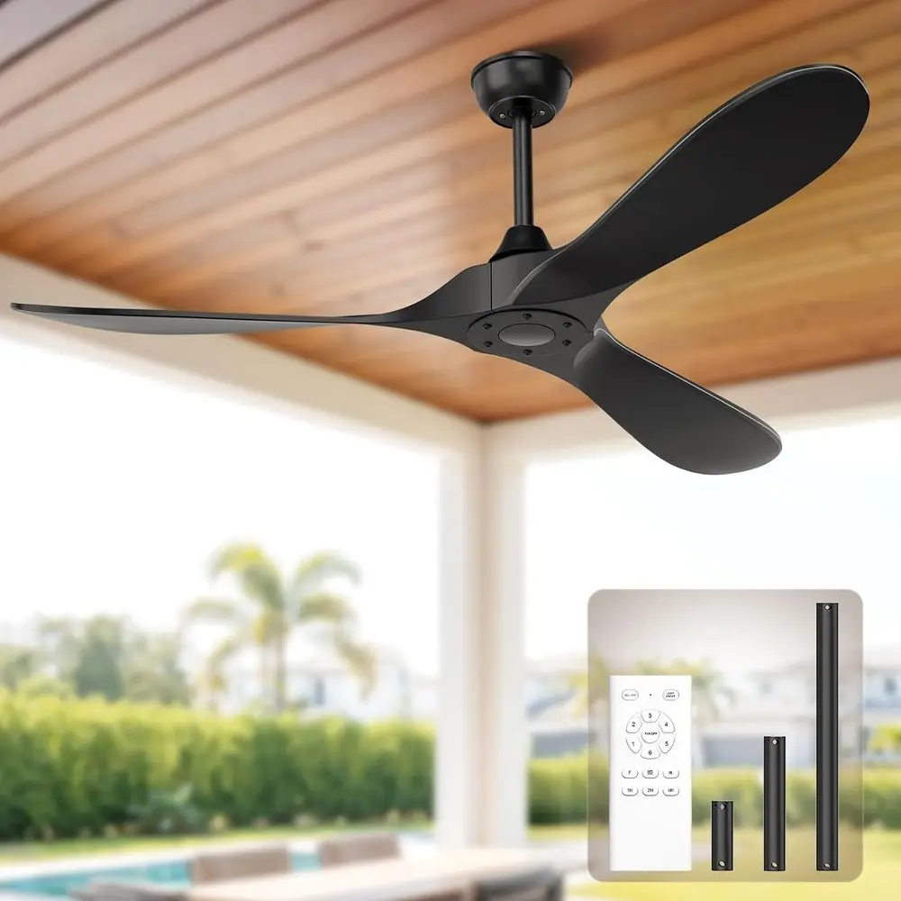 52-Inch Outdoor Ceiling Fan with Remote, 3 Blades, 6-Speed DC Motor for Patios, Living Rooms, and Bedrooms
52-Inch Outdoor Ceiling Fan with Remote, 3 Blades, 6-Speed DC Motor for Patios, Living Rooms, and Bedrooms