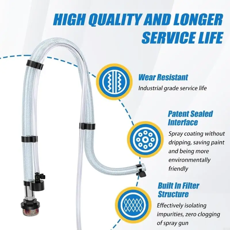 High Performances Sprayer Suction Tube Replacement Prevents Leaks And Paint Buildup For Airless Paint Sprayer M4YD
High Performances Sprayer Suction Tube Replacement Prevents Leaks And Paint Buildup For Airless Paint Sprayer M4YD