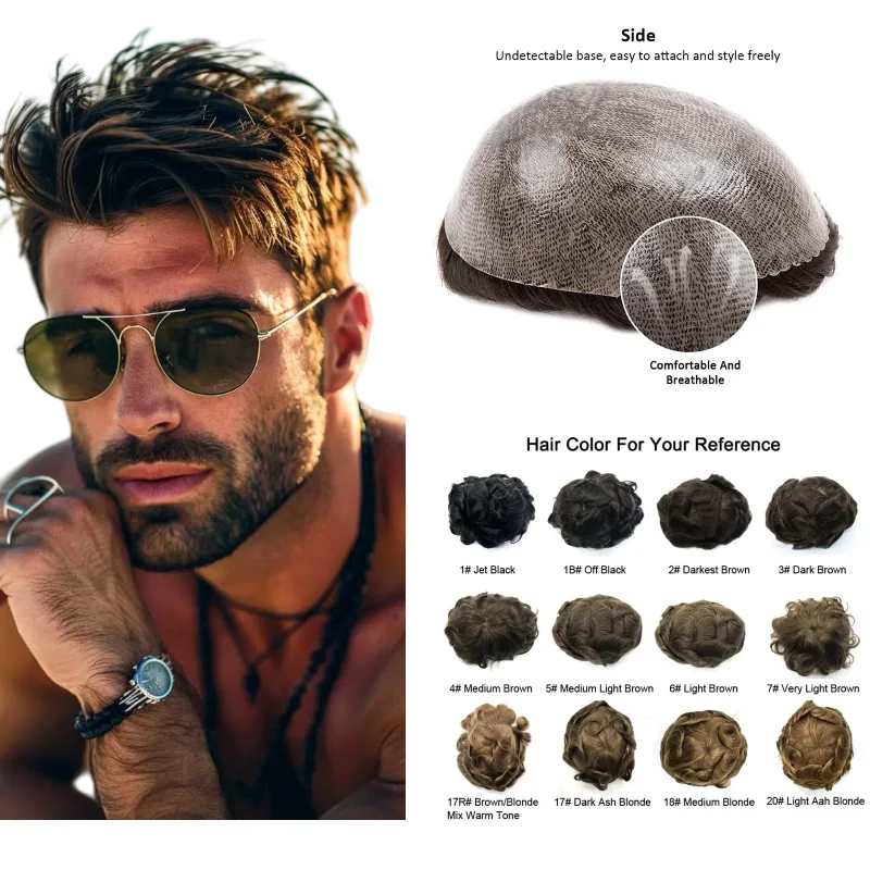 Thin Skin Men's Toupee | Full PU Base 100% Human Hairpiece Replacement System, Comfortable & Realistic Look Wig
Thin Skin Men's Toupee | Full PU Base 100% Human Hairpiece Replacement System, Comfortable & Realistic Look Wig