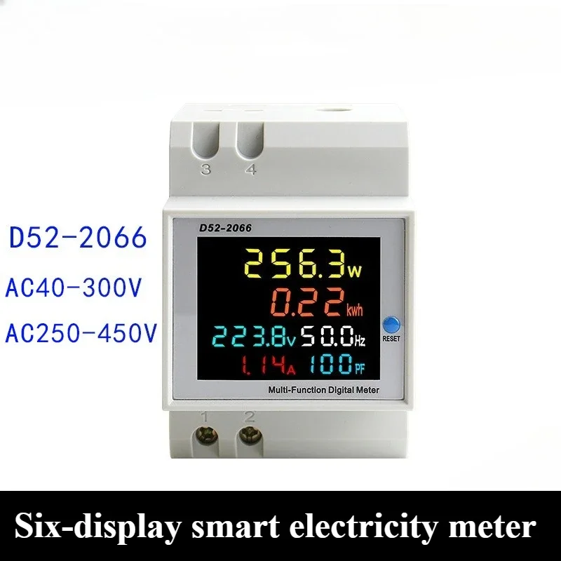 6IN1 Din Rail AC Monitor 110V 220V 380V 100A Voltage Current Power Factor Active KWH Electric Energy Frequency Meter VOLT AMP
6IN1 Din Rail AC Monitor 110V 220V 380V 100A Voltage Current Power Factor Active KWH Electric Energy Frequency Meter VOLT AMP