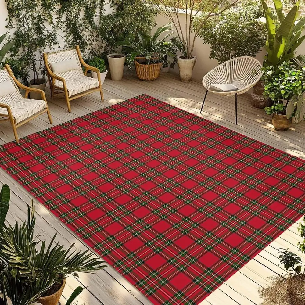 5x8ft Red Green Tartan Outdoor Rug - Waterproof Patio, Deck, Beach Mat for Christmas & Valentine's Day
5x8ft Red Green Tartan Outdoor Rug - Waterproof Patio, Deck, Beach Mat for Christmas & Valentine's Day