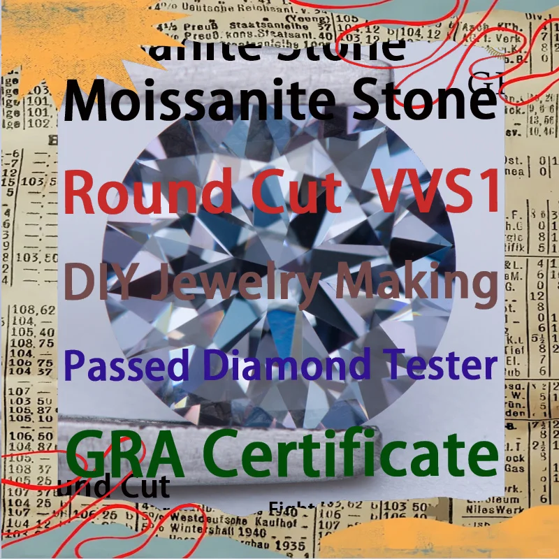 Moissanite Stone Gemstone Round Cut Lavender Color VVS1 Eight Hearts and Eight Arrows Passed Diamond Tester GRA Certificate
Moissanite Stone Gemstone Round Cut Lavender Color VVS1 Eight Hearts and Eight Arrows Passed Diamond Tester GRA Certificate