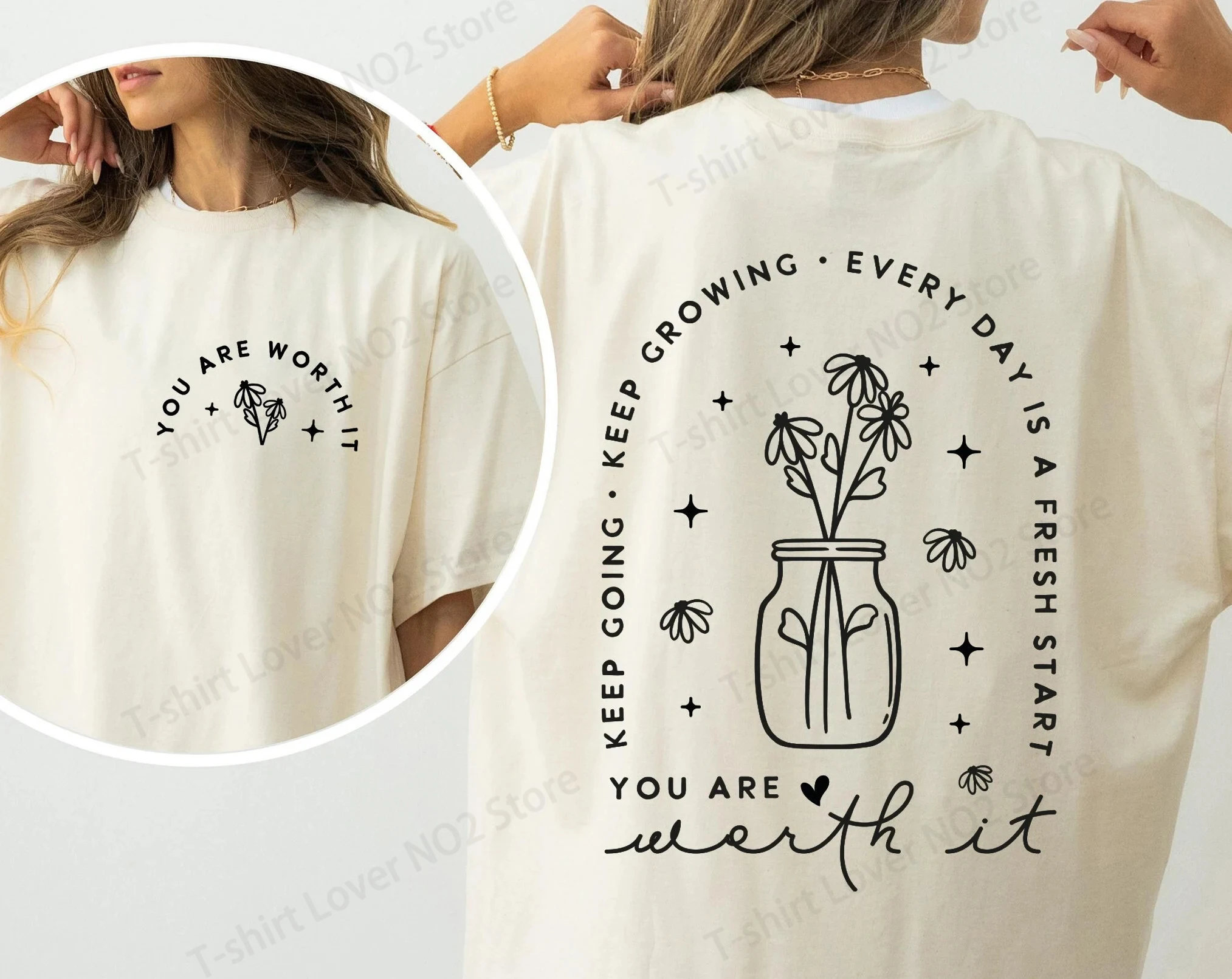 New Positive Aesthetic Keep Going Print T-shirts Women Summer Cool Short Sleeve Female T-shirts Motivational Quote Tops MEN
New Positive Aesthetic Keep Going Print T-shirts Women Summer Cool Short Sleeve Female T-shirts Motivational Quote Tops MEN