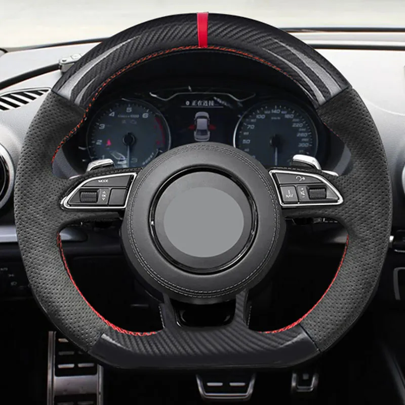 Braids on Steering Wheel For Audi S3 2014-2017 S5 2012 2013-2016 Car Steering Wheel Bright Carbon Fiber+Suede Leather Cover Trim
Braids on Steering Wheel For Audi S3 2014-2017 S5 2012 2013-2016 Car Steering Wheel Bright Carbon Fiber+Suede Leather Cover Trim