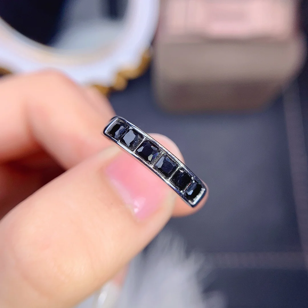 Natural Black Spinel Eternity Ring Square Cut 3x3mm Bezel Setting Eternity Ring 925 Sterling Silver Promise Ring
Natural Black Spinel Eternity Ring Square Cut 3x3mm Bezel Setting Eternity Ring 925 Sterling Silver Promise Ring