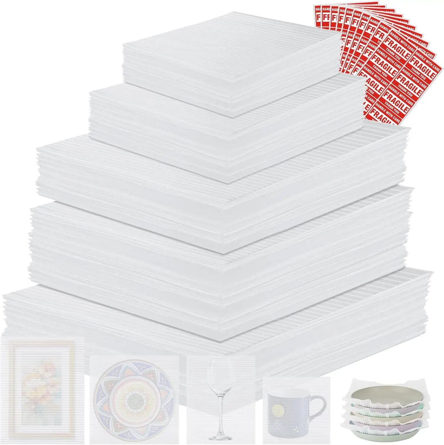 400PCS Dish Packing Supplies for Moving, 300 Cushioning Foam Pouches & Sheets, 4 Sizes with 100 Fragile Stickers, Protect Dishes
400PCS Dish Packing Supplies for Moving, 300 Cushioning Foam Pouches & Sheets, 4 Sizes with 100 Fragile Stickers, Protect Dishes