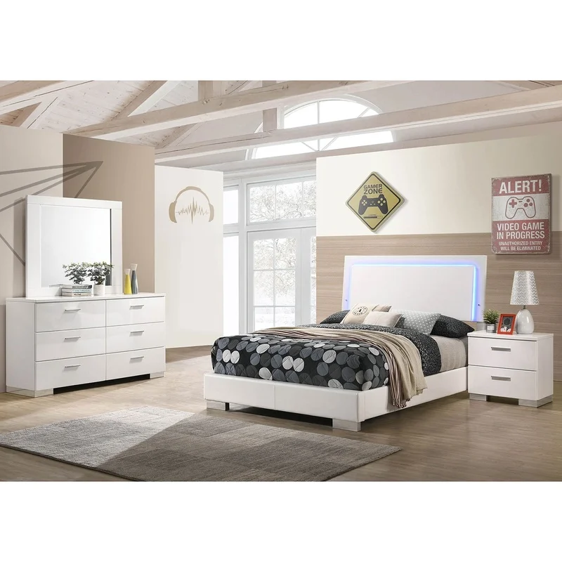 Dulcey White High Gloss 4-Piece Bedroom Set
Dulcey White High Gloss 4-Piece Bedroom Set