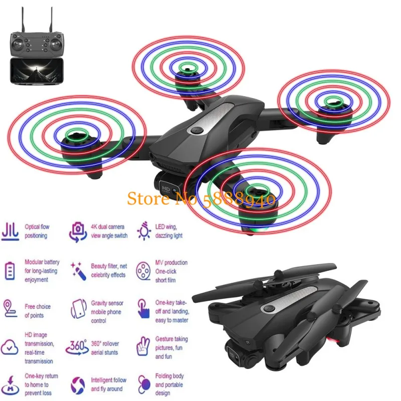 4K Dual Camera Aerial Photograph WIFI FPV RC Drone Colorful LED Light Smart Follow Optical Flow Positioning Folding Quadcopter
4K Dual Camera Aerial Photograph WIFI FPV RC Drone Colorful LED Light Smart Follow Optical Flow Positioning Folding Quadcopter