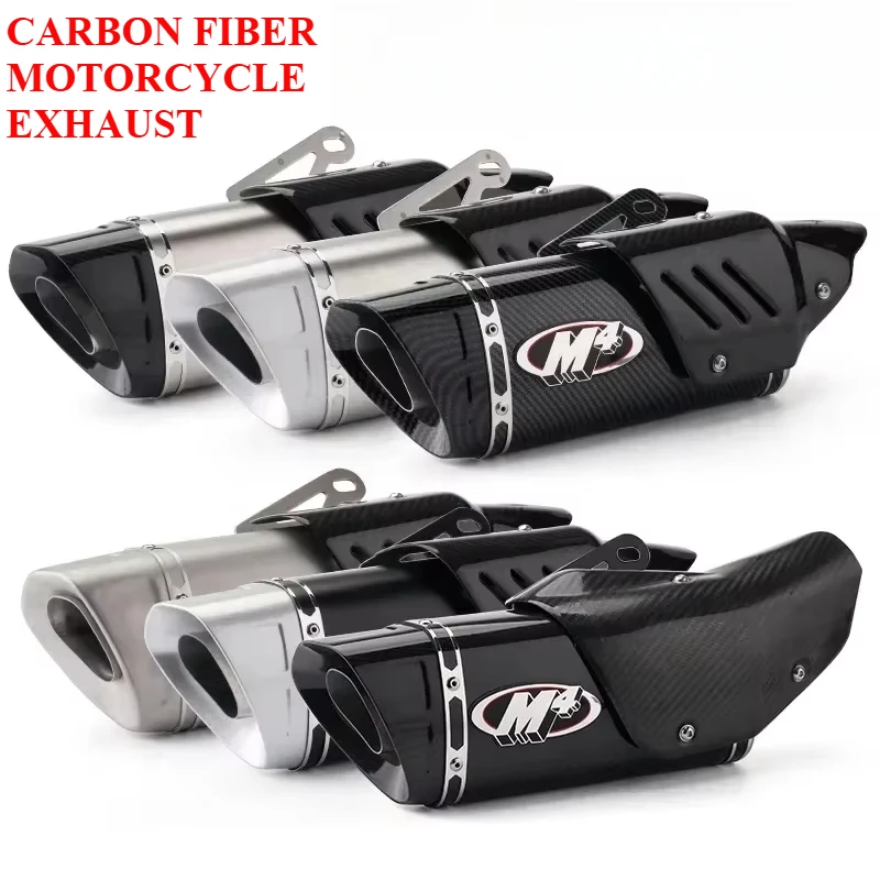 Universal 51mm Motorcycle Carbon Fiber Exhaust Pipe With Carbon Fiber Heat Shield For Kawasaki Z900 R6 CBR1000 Ninja400 Jiu
Universal 51mm Motorcycle Carbon Fiber Exhaust Pipe With Carbon Fiber Heat Shield For Kawasaki Z900 R6 CBR1000 Ninja400 Jiu