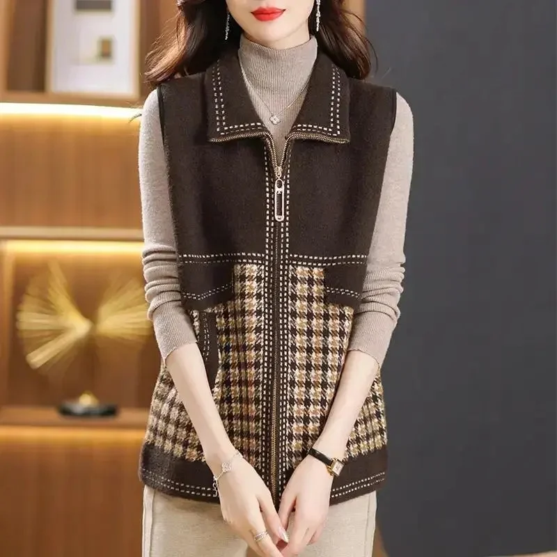 Fashion Double-sided Vest Women's 2026spring Autumn New Mothers Cardigan Sleeveless Coat Ladies Loose Plaid Waistcoat Top
Fashion Double-sided Vest Women's 2026spring Autumn New Mothers Cardigan Sleeveless Coat Ladies Loose Plaid Waistcoat Top
