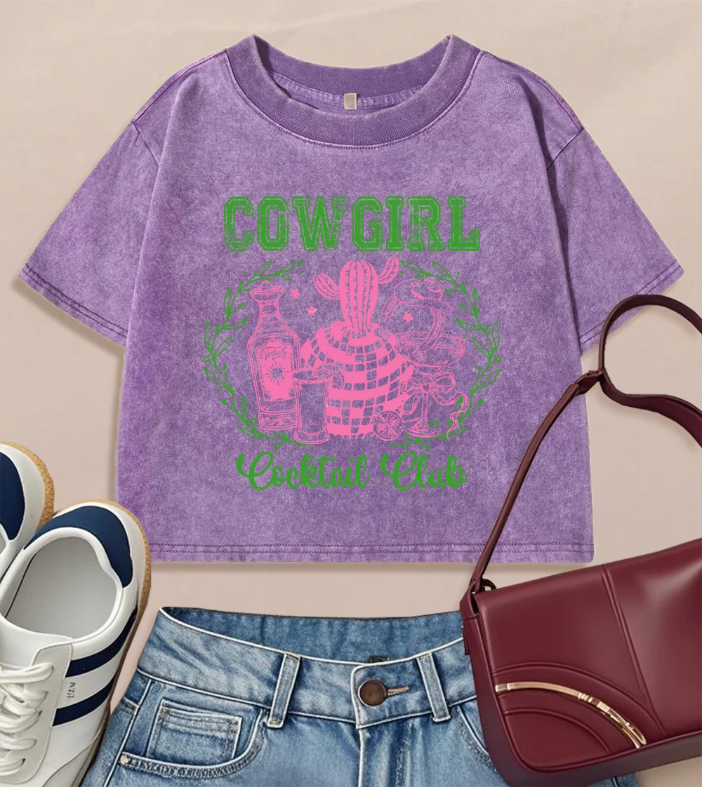 Cowgirl Cocktail Club Print Women Washed Slim T-Shirt Summer Casual Short Sleeve Cotton All-Match Y2K T Shirts Soft Hip Hop Top
Cowgirl Cocktail Club Print Women Washed Slim T-Shirt Summer Casual Short Sleeve Cotton All-Match Y2K T Shirts Soft Hip Hop Top