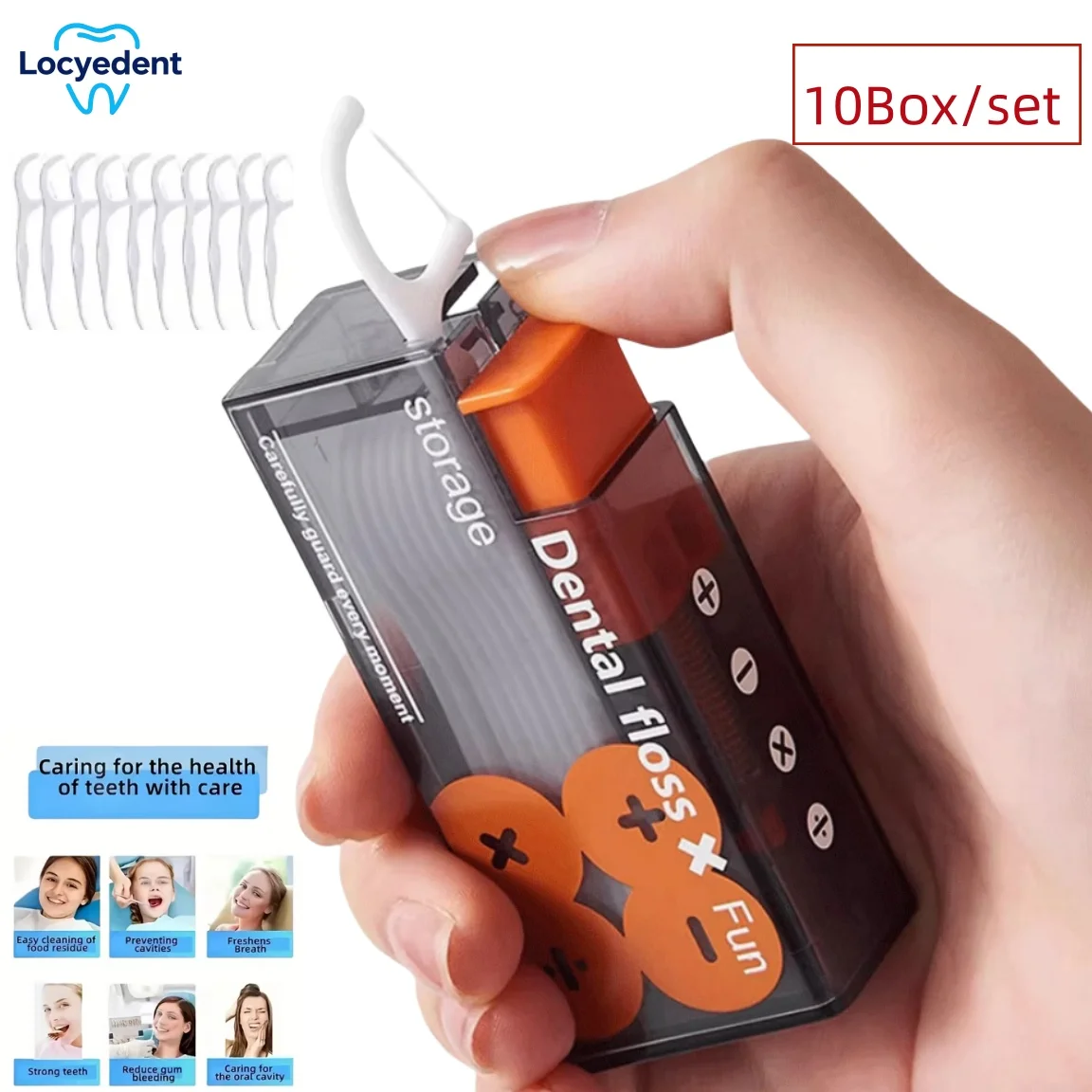 10Pcs Portable Floss Dispenser Includes Floss Automatic Ejectable Floss Organiser Oral Care Press-on Disposable Flossing Sticks
10Pcs Portable Floss Dispenser Includes Floss Automatic Ejectable Floss Organiser Oral Care Press-on Disposable Flossing Sticks