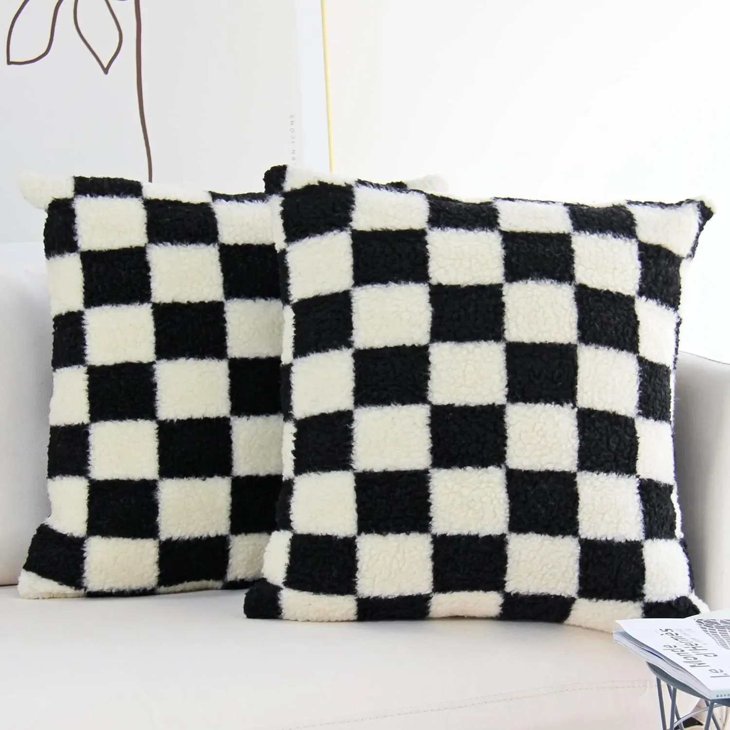 Black Faux Fur Wool Throw Pillow Cover Checked Cushion Cover for Sofa Couch Living Room Polyester Lumbar Pillow Home Decoration
Black Faux Fur Wool Throw Pillow Cover Checked Cushion Cover for Sofa Couch Living Room Polyester Lumbar Pillow Home Decoration