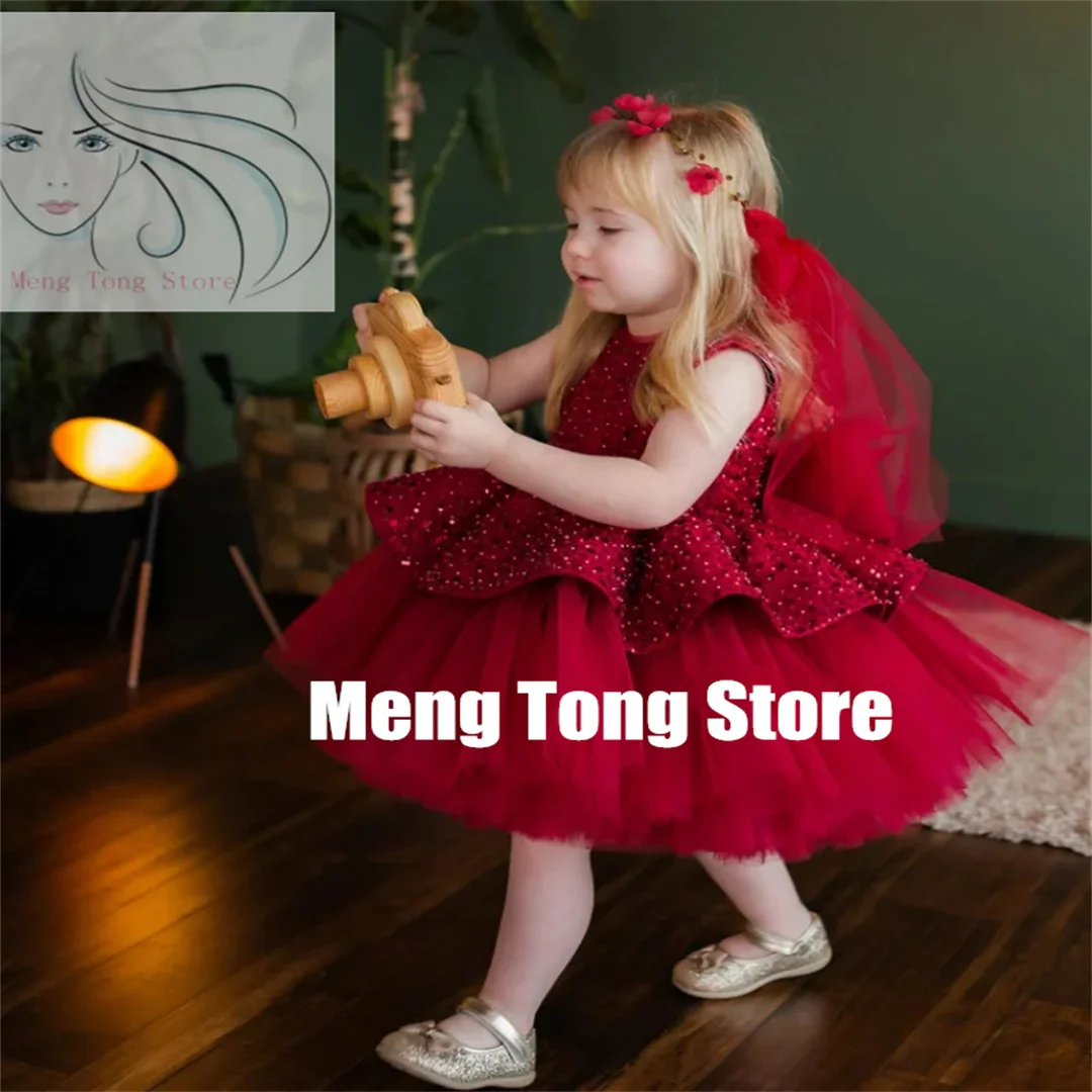 Customization Flower Girl Dress For Wedding Shining Sleeveless Tulle Puffy With Bow Dress Princess Birthday Party Ball Gown
Customization Flower Girl Dress For Wedding Shining Sleeveless Tulle Puffy With Bow Dress Princess Birthday Party Ball Gown