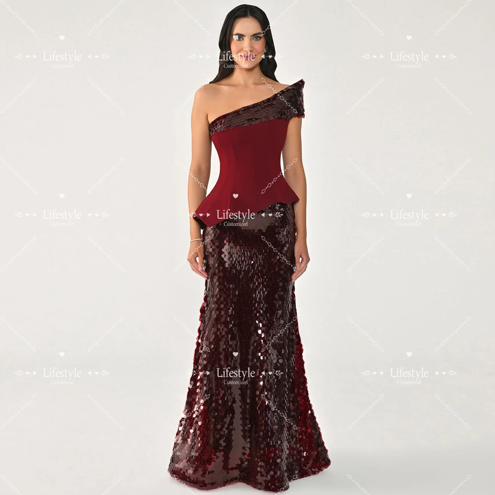 Customized Burgundy One-shoulder Prom Gown Sequined Mermaid Evening Dresses 2026 Sleeveless Gorgeous Party Dress
Customized Burgundy One-shoulder Prom Gown Sequined Mermaid Evening Dresses 2026 Sleeveless Gorgeous Party Dress