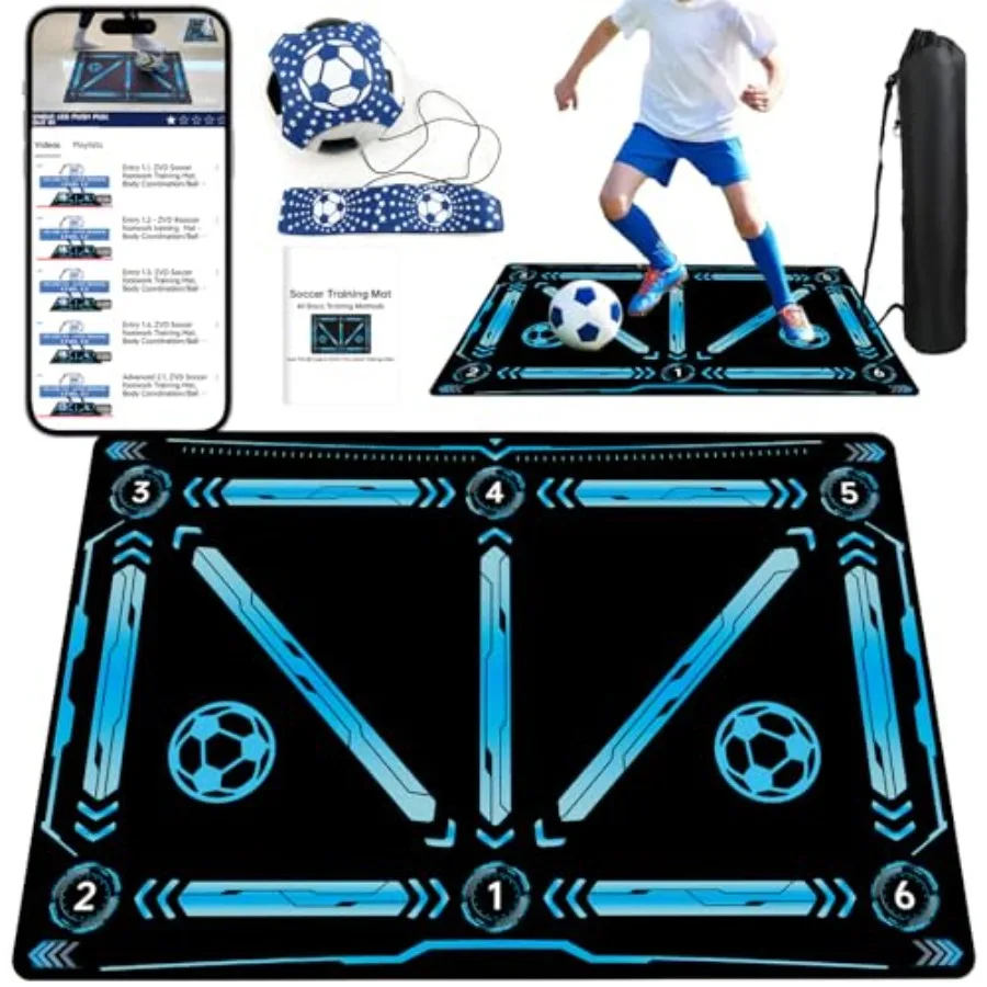 Premium Soccer Training Mat with Video Guide - Non-Slip Soccer Footstep Practice Mat-Training Equipment for Indoor and Outdoor
Premium Soccer Training Mat with Video Guide - Non-Slip Soccer Footstep Practice Mat-Training Equipment for Indoor and Outdoor