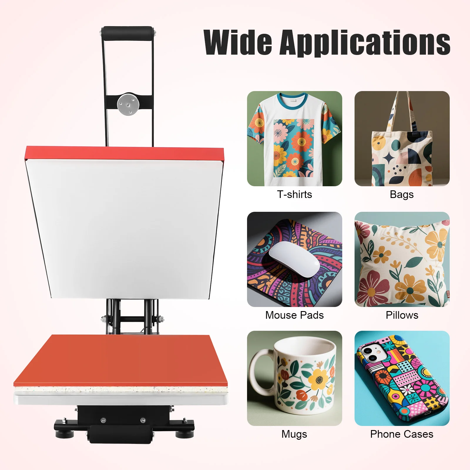 Heat Press Machine 1800W 15.75x19.68in Semi Auto LCD Digital T Shirt Transfer Printing Equipment for Mug Plate Flat
Heat Press Machine 1800W 15.75x19.68in Semi Auto LCD Digital T Shirt Transfer Printing Equipment for Mug Plate Flat