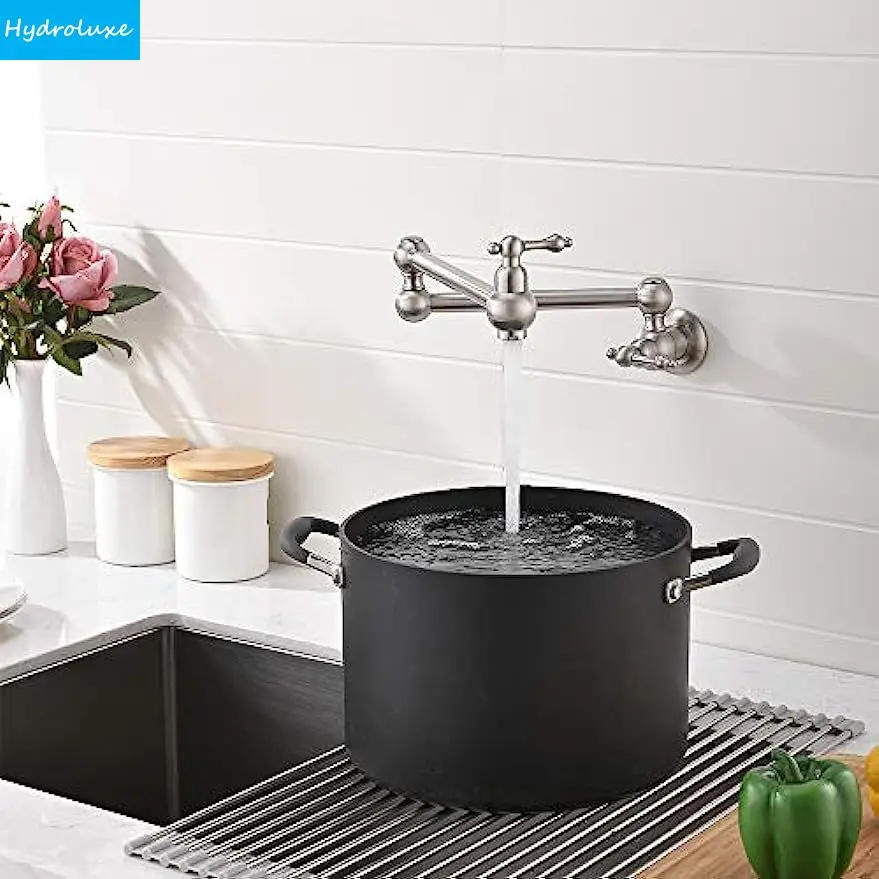 Pot Filler Water Faucet Brass Kitchen Folding Faucet Brushed Grey Wall Mounted 360 Degree Rotation Tap Gold Chrome Black Faucets
Pot Filler Water Faucet Brass Kitchen Folding Faucet Brushed Grey Wall Mounted 360 Degree Rotation Tap Gold Chrome Black Faucets