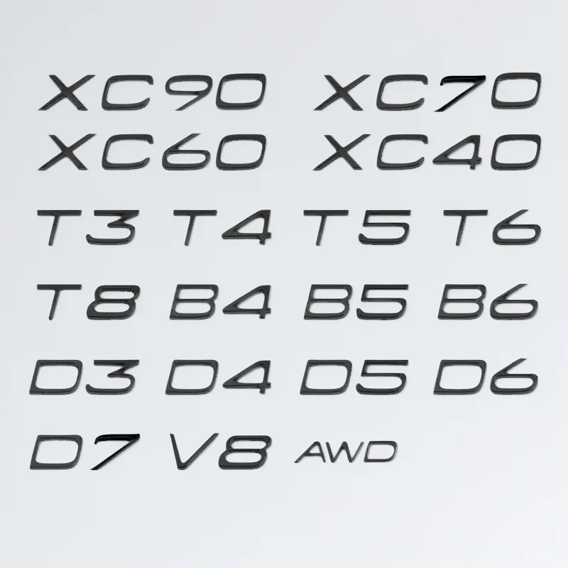 Для VOLVO XC90 XC70 XC60 XC40 глянцевая черная эмблема B5 B6 T3 T4 T5 T6 T8 V8 D3 D4 D5 D6 AWD эмблема букв на багажник автомобиля наклейки
Для VOLVO XC90 XC70 XC60 XC40 глянцевая черная эмблема B5 B6 T3 T4 T5 T6 T8 V8 D3 D4 D5 D6 AWD эмблема букв на багажник автомобиля наклейки