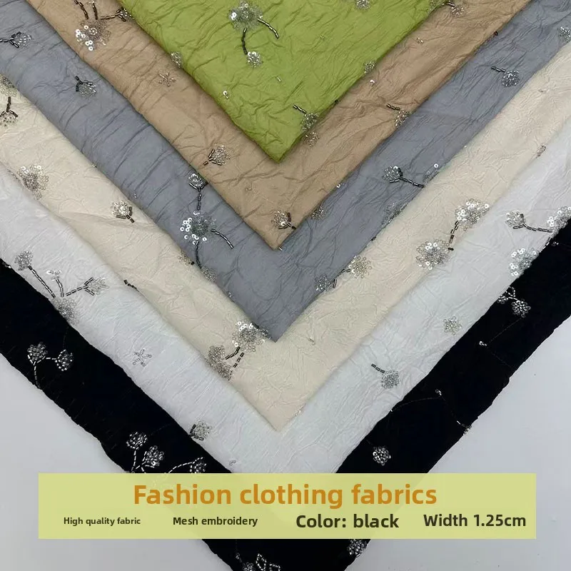 Mesh Chiffon Bottom Crushed Bead Sequin Fabric for Soft Dress Clothing Design Cloth Diy By The Yard Sewing Material
Mesh Chiffon Bottom Crushed Bead Sequin Fabric for Soft Dress Clothing Design Cloth Diy By The Yard Sewing Material