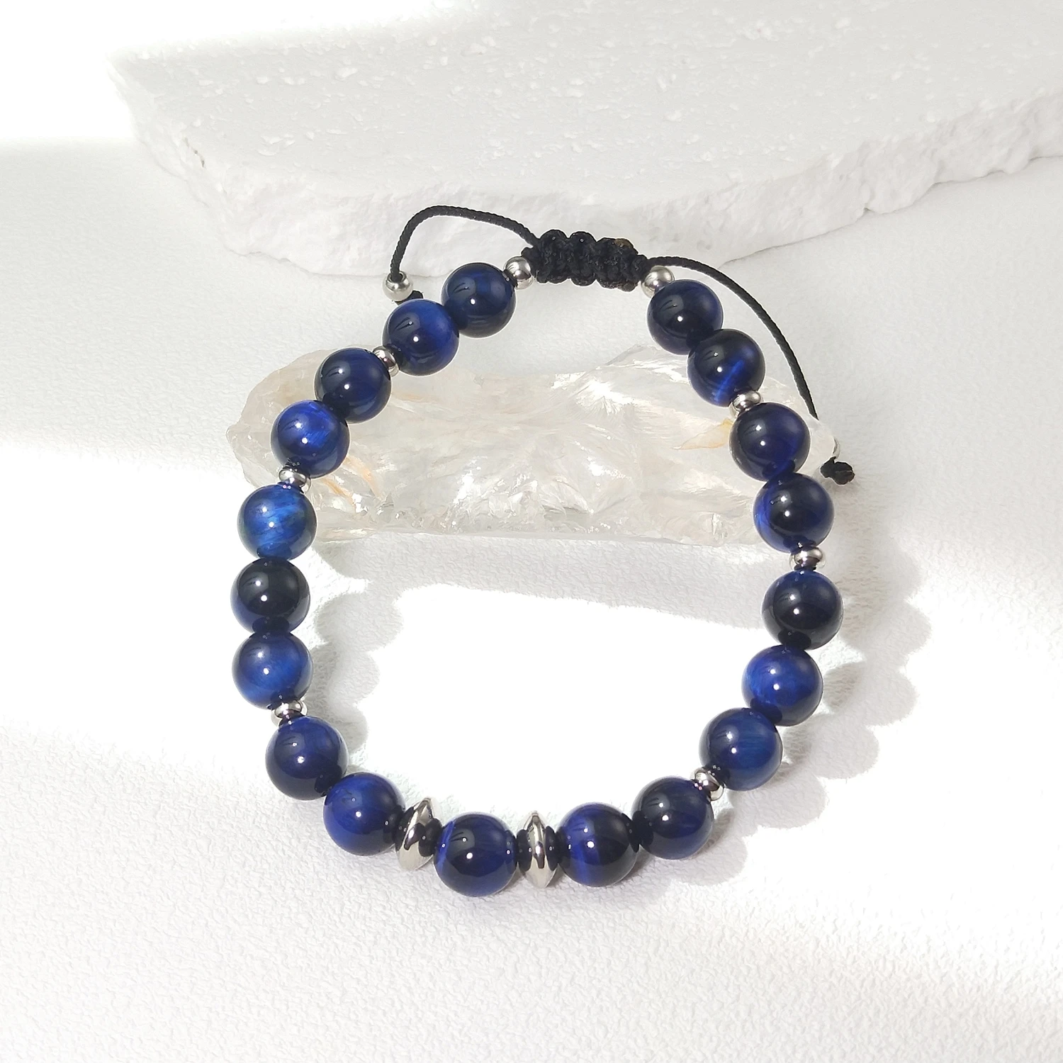 Lii Ji Natural Dyed Deep Blue Tiger's Eye 8mm Adjustable Bracelet for Male Jewelry
Lii Ji Natural Dyed Deep Blue Tiger's Eye 8mm Adjustable Bracelet for Male Jewelry