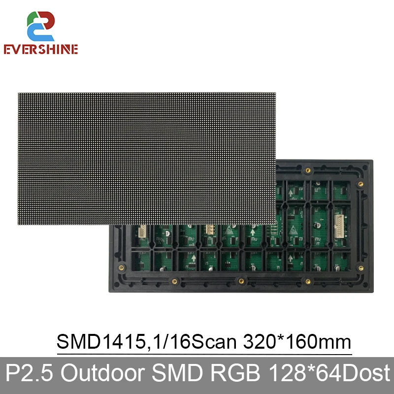 DIY светодиодная панель наружный полноцветный дисплей модуль P2.5 320x160 128x64 пикселей 1/16 сканирования SMD1415 Llight RGB 3в1 матричный настенный экран
DIY светодиодная панель наружный полноцветный дисплей модуль P2.5 320x160 128x64 пикселей 1/16 сканирования SMD1415 Llight RGB 3в1 матричный настенный экран