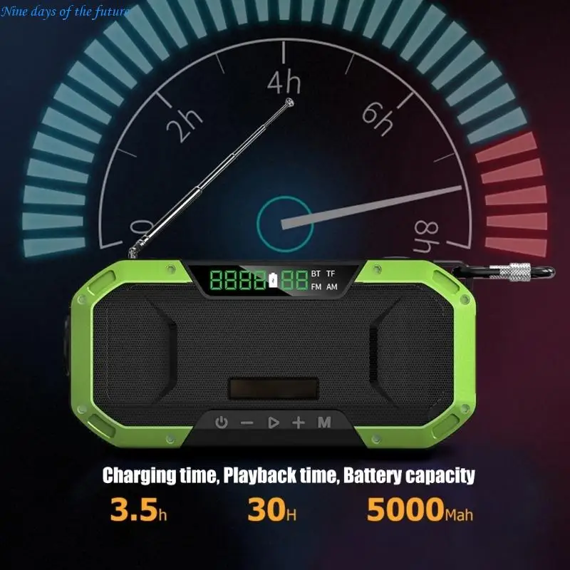 Emergency Radio Powerbanks Devices with Solar Hand Cranks Charging 5000mAh Battery Bluetooth-compatible Speaker for Outdoor Use
Emergency Radio Powerbanks Devices with Solar Hand Cranks Charging 5000mAh Battery Bluetooth-compatible Speaker for Outdoor Use