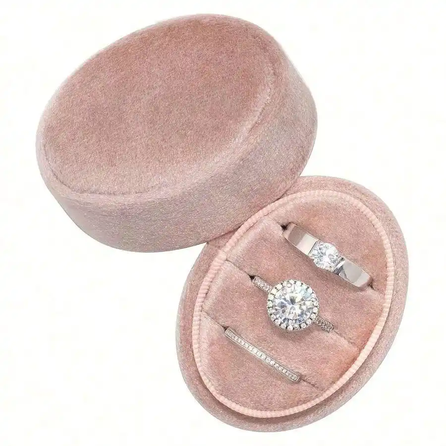 Velvet Oval Ring Box 3 Slots - Premium Wedding Three Rings Holder Box Vintage Handmade Storage Jewelry Organizer Proposa
Velvet Oval Ring Box 3 Slots - Premium Wedding Three Rings Holder Box Vintage Handmade Storage Jewelry Organizer Proposa
