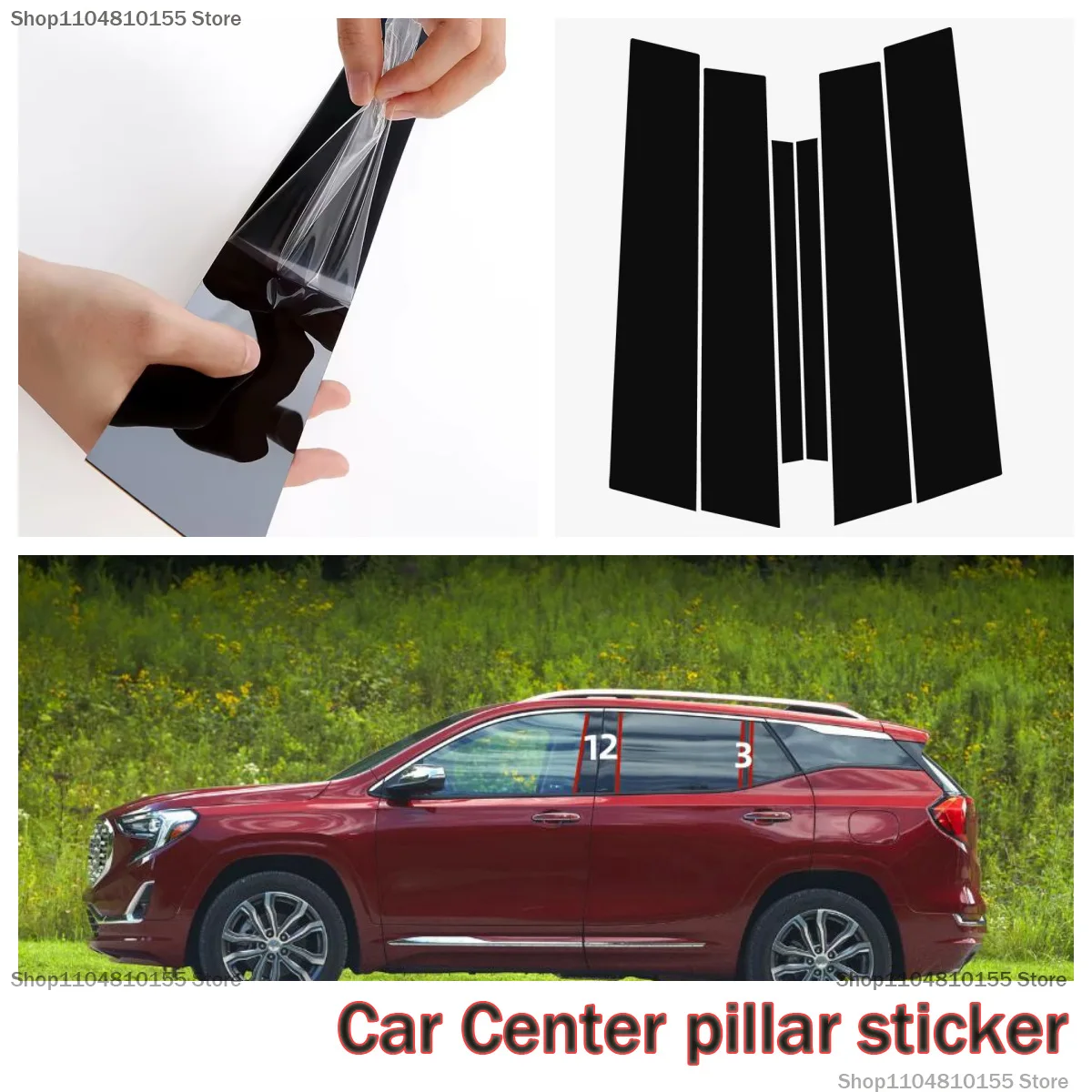 For GMC Terrain Saturn/GMC Acadia window decoration bright black center pillar sticker 2017-2023
For GMC Terrain Saturn/GMC Acadia window decoration bright black center pillar sticker 2017-2023