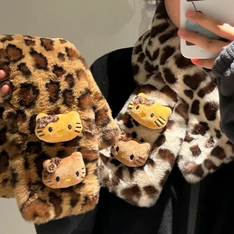 Sanrio Hello Kitty, новый плюшевый шарф с леопардовым узором, милый дизайн, модный тренд, теплый шарф, зимний, защита от холодного ветра, толстый подарок
Sanrio Hello Kitty, новый плюшевый шарф с леопардовым узором, милый дизайн, модный тренд, теплый шарф, зимний, защита от холодного ветра, толстый подарок
